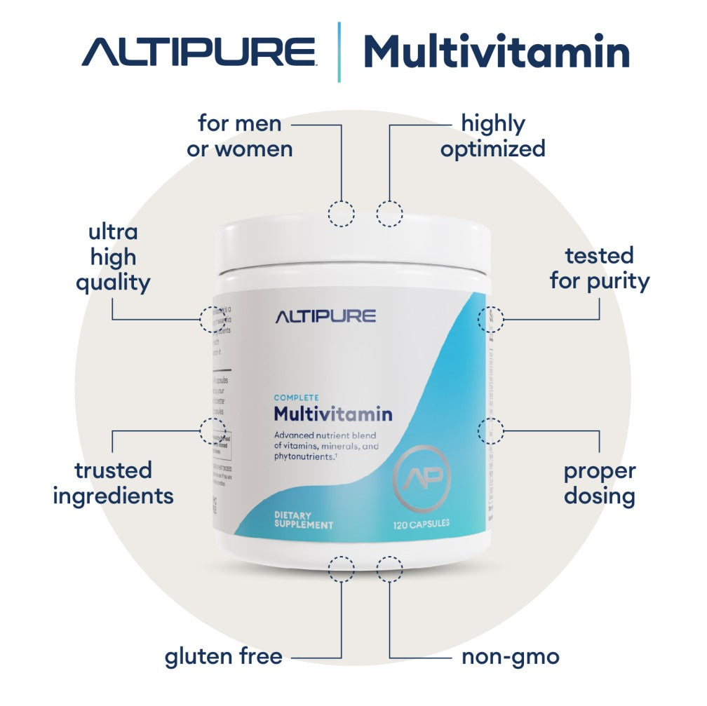 Complete Multivitamin, Gluten-Free, Dairy-free, Heart, Bone, Eye and Brain health, immune function, 120 capsules